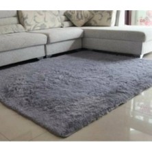 Sarar Peluş Halı Antrasit Renk Düz Tema Antialerjik 80 x 190 cm Yıkanabilir Kaymaz Taban