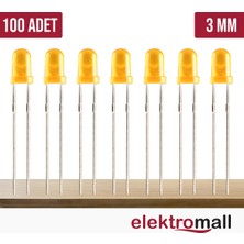 Elektromall 3mm Sarı Diffused Led - 100 Adet