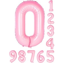 Patladı Gitti 0 Sıfır Rakam Pembe Folyo Balon 34" Inc 76 cm