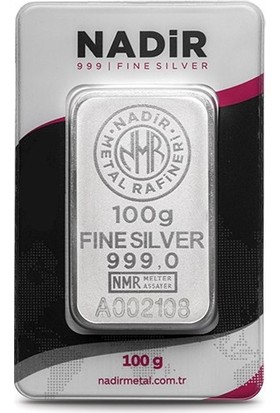 Nadir Gold 24 Ayar 100 gr Gümüş Külçe
