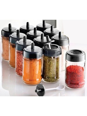 Adissa Adissa6 Adet Kapağı Kendinden Kaşıklı Baharatlık Seti 300 ml.