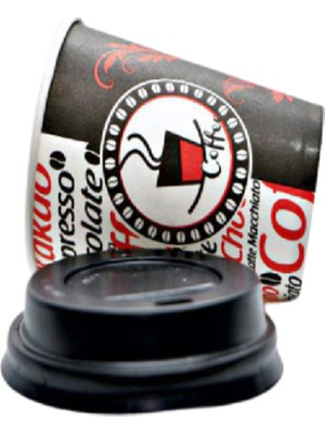 Aygün Cup [ Excodi Cup ] 7 Oz Kapaklı Karton Bardak 180 ml - 100'LÜ / Kaliteli Bardak ( Kırmızı )