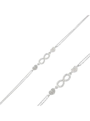 925 Gümüş Sonsuzluk 925 Ayar Gümüş Bileklik