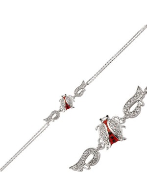 925 Gümüş Uğur Böceği 925 Ayar Gümüş Bileklik