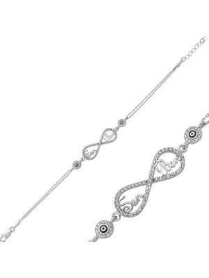 925 Gümüş Sonsuzluk Sen ve Ben 925 Ayar Gümüş Bileklik