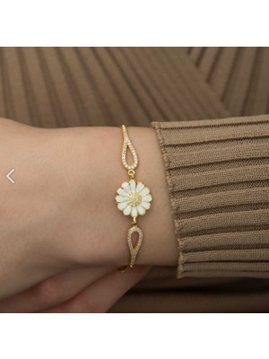 925 Gümüş Papatya  925 Ayar Gümüş Bileklik