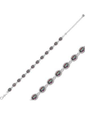 925 Gümüş Oval Su Yolu 925 Ayar Gümüş Bileklik