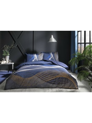 Özdilek Resumo Çift Kişilik Çarşaf Lastikli(fitted) Nevresim Takımı Lacivert