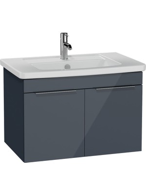 VitrA Quadrum 66165 Lavabo Dolabı, Kapaklı, 80 cm, Antrasit