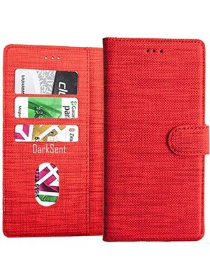 Bonjux Samsung Galaxy S10E Kumaş Kılıf Kredi Kartı Para Bölmeli Standlı Cüzdan Kılıf