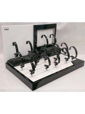 Stand Market  Ahşap Saat Display Orta Boy Siyah Beyaz