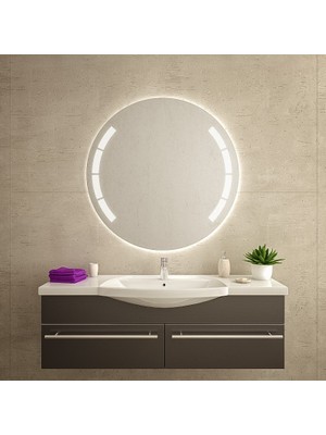 Aypars Atölye Banyo,Lavabo Aynası Dokunmatik Ledli Yuvarlak 4 Mm Flotal Ayna