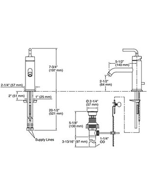 Kohler Purist Tek Delikli, Sifon Kumandalı Lavabo Bataryası, Parlak Krom