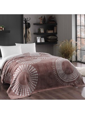 Taç Moon Pamuk Çift Kişilik Battaniye Kahve