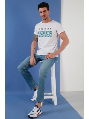 Buratti Pamuklu Yüksek Bel Slim Fit Boru Paça Jeans Erkek Kot Pantolon 4101H02TEXAS