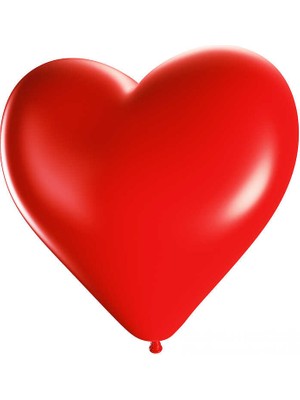 Balonevi Kalp Şekilli Balon 100'LÜ Kırmızı Baskısız