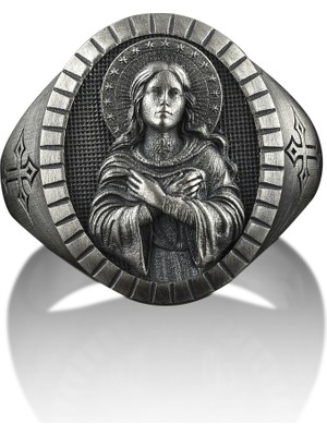 Bysilverstone Mary Dini Oval Gümüş Yüzük