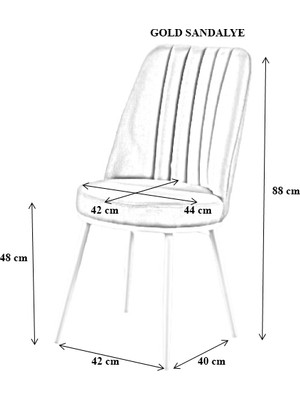 MyMassa Trend Antik Beyaz Masa ve 4 Gold Sandalye Takımı