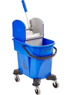 Ermop Yüzey Temizlik Arabası Tek Bölmeli Presli Kova Plastik Mavi 