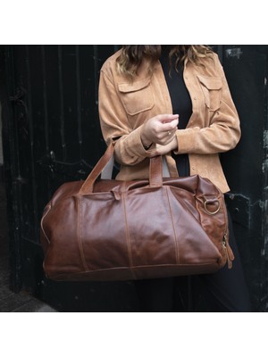 Dutch-Bag Zwolle İtalyan Deri Kabin Boy Spor ve Seyahat Çantası El Valizi