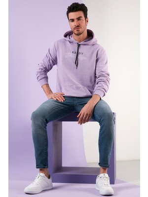 Buratti Slim Fit Baskılı Kapüşonlu Kanguru Cepli Pamuklu Sweat Erkek Sweat 5414020