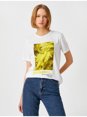 Koton Bisiklet Yaka Kısa Kollu Baskılı Tişört