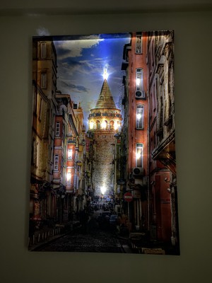 Galata Kulesi Kanvas LED (Işıklı) Tablo