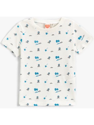 Koton 2Ymb16196Ok Çok Renkli Bisiklet Yaka Baskılı Bebek T-Shirt
