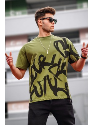 Madmext Erkek Haki Desenli Tişört 5811