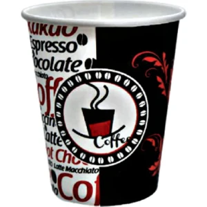 Aygün Cup 8 Oz Karton Bardak 250 ml - 200'LÜ ( Kahve & Kırmızı )