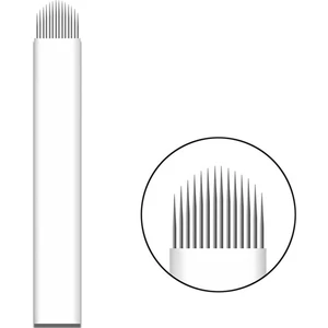 14 U Pin Microblading Iğnesi 14 Numara Iğne 0.25MM Beyaz Blades 10 Adet