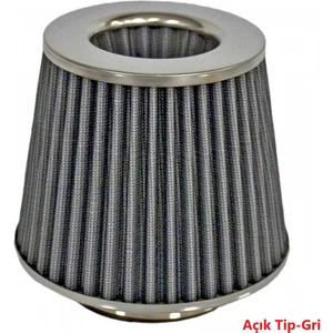 Şüscar Oto Carub Performans ve Ses Arttırıcı Açık Hava Filtresi +6 Hp Açık Tip Gri Aparatlı Üniversal