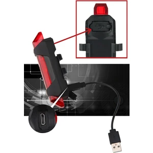 Usb'li Arka Stop Lamba 4 Mod Flaşör Güvenlik Uyarı Işığı