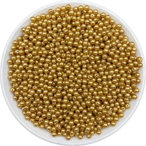 Hedef Bijuteri 50 gr 4mm Gold Kahve Cam Inci Boncuk ,takı Yapım Boncuğu (50GR,~550 Adet Boncuk