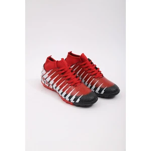 Çocuk Siyah Kırmızı Çoraplı Halısaha Futbol Ayakkabısı 1453