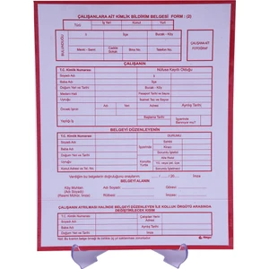 Çalışanlara Ait Kimlik Bildirme Belgesi 100 Lü Paket