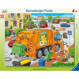 35 Parça Çerçeveli Puzzle Çöp Arabası 063468