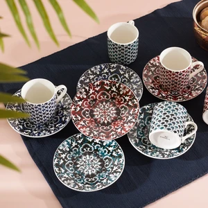 Leny Renkli 6 Kişilik Kahve Fincanı Takımı 80 ml