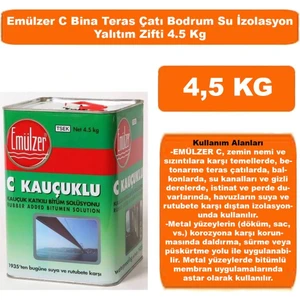 C Kauçuklu Bina Teras Çatı Bodrum Su Yalıtım Zifti 4.5 kg