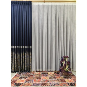 Gerçek Kalın Zincir Pilesiz Tül Perde