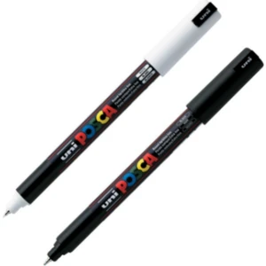 Uni Posca Pc-1mr Boyama Markörü 0.7 mm Beyaz + Siyah