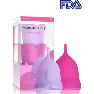 femometer® Adet Kabı-Regl Kabı-Rose 2'li Medikal Sınıf Silikon Menstrual Cup(A size + B size)