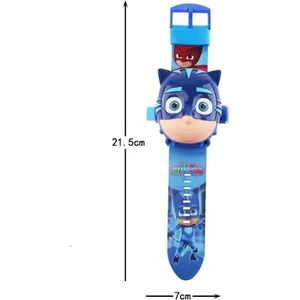 Seya Elektronik Pijamaskeliler Pjmasks  Kedi Çocuk 3D Projeksiyonlu Saat 24 Farklı Karakteri Duvara Yansıtır