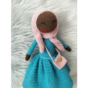 Siyahi Neşeli Tesettürlü Organik Örgü Oyuncak