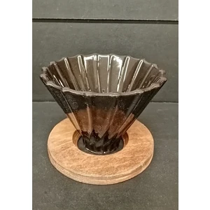 Grossberg Coffee Ahşap Stantlı V60 Dripper Mavi