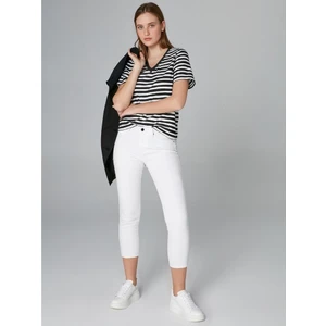 Faik Sönmez Kadın Slim Fit Coton Parça Boya Pantolon