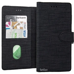Xiaomi Mi Note 10 Lite Standlı Kartvizitli ve Para Gözlü Kumaş Desen Cüzdan Kılıf