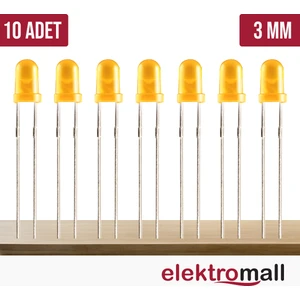 RobotTR 3mm Sarı Diffused Led(10 Adet)