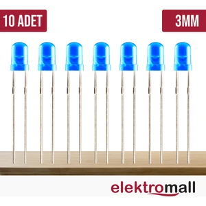 3mm Mavi Diffused Led - 100 Adet