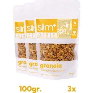 3 Paket Muz Tarçın Hindistan Cevizi Glutensiz Ilave Şekersiz Vegan Granola 100gr